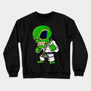 Karate Alien Retro Aliens Art Crewneck Sweatshirt